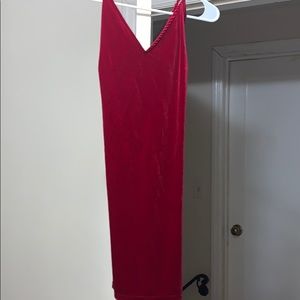 Red velvet dress